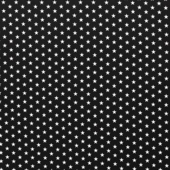 Baumwoll Druck Sterne Schwarz/Weiß  Ø 1 cm